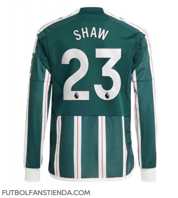 Manchester United Luke Shaw #23 Segunda Equipación 2023-24 Manga Larga
